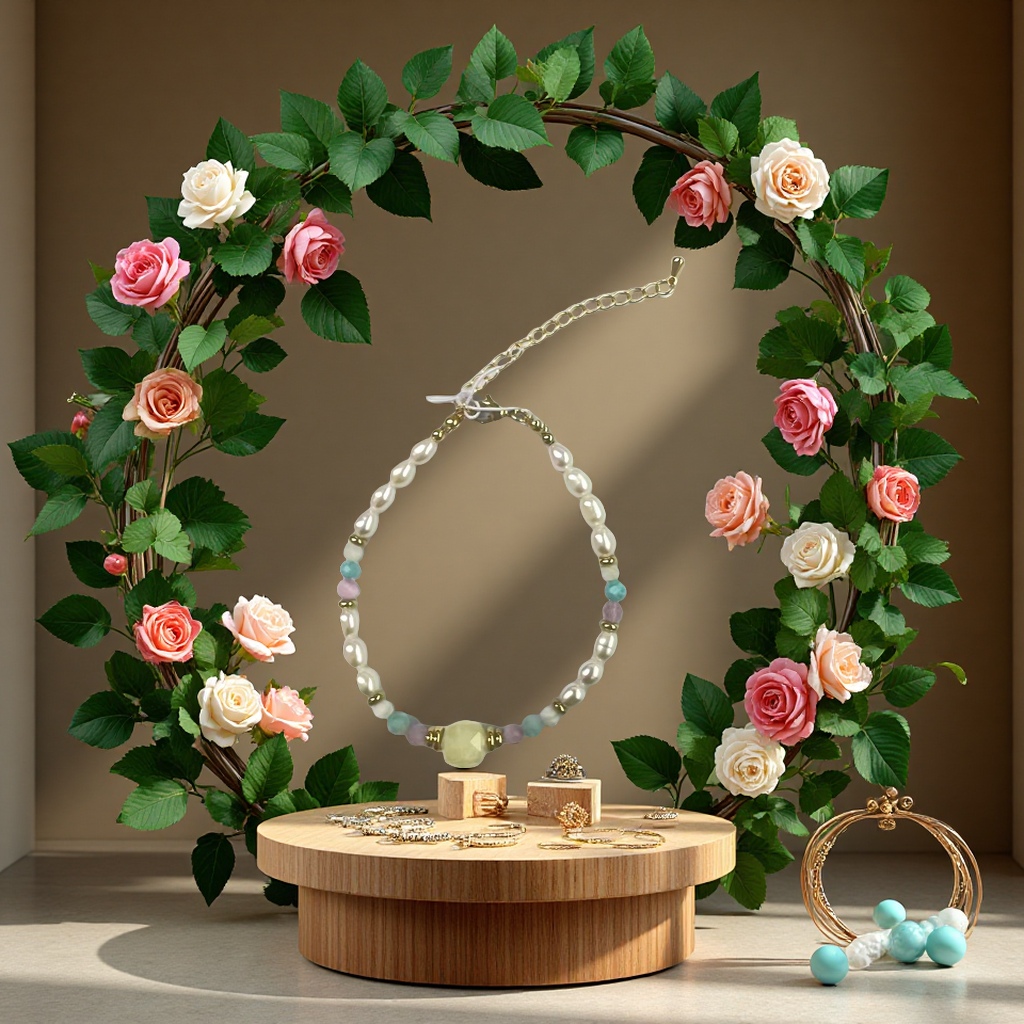 潮流女款不规则百搭手链金色手饰手镯时尚简约男女通用碧玺手串