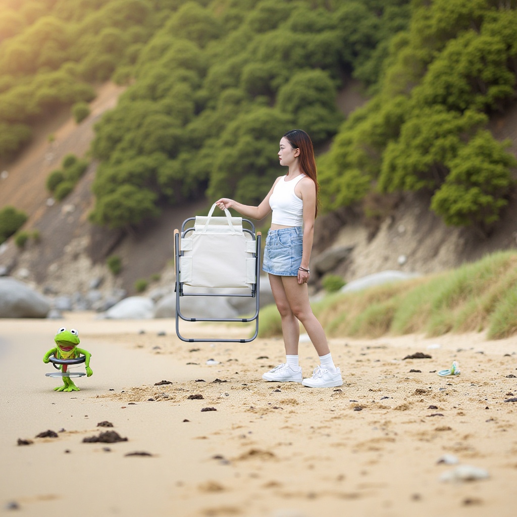 Kemite outdoor folding chairs, children's portable beach camping and leisure folding tables and chairs, home decoration building materials, outdoor furniture Specification image