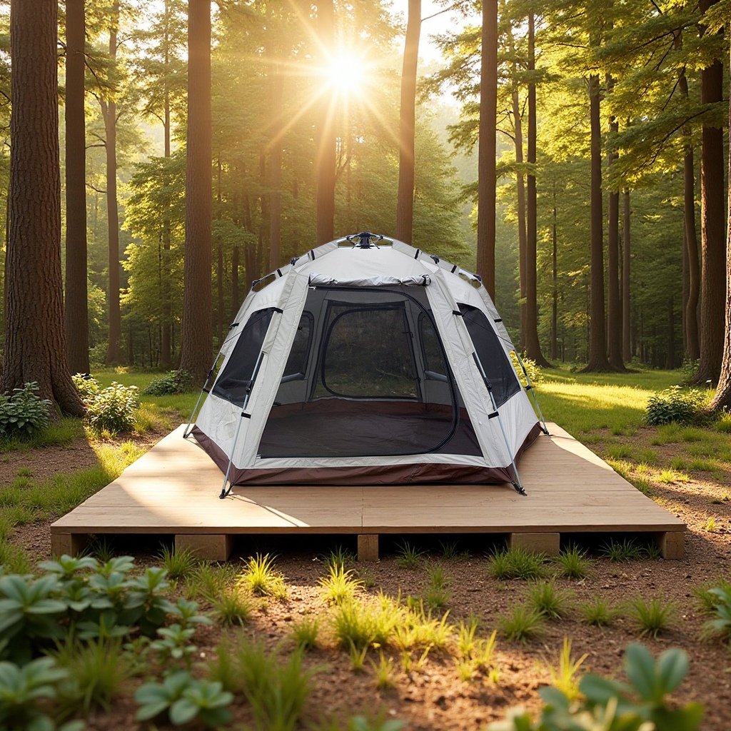 Outdoor fully automatic large-space tents for five to eight people, sun protection and rainproof family camping, hexagonal mountain camping supplies