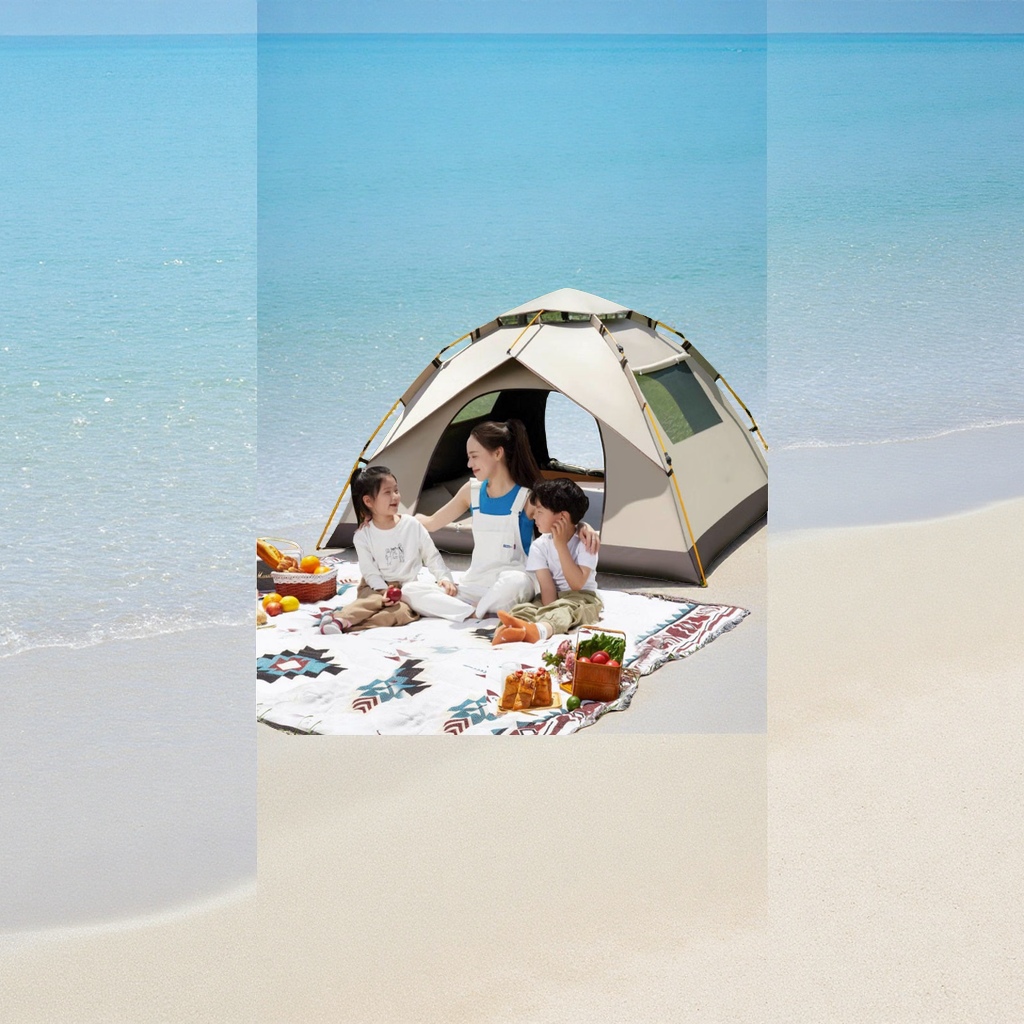 Outdoor sports fully automatic folding beach tents for 4-6 people, portable camping supplies without installation, wholesale in stock, mountain camping tent canopy accessories details Picture