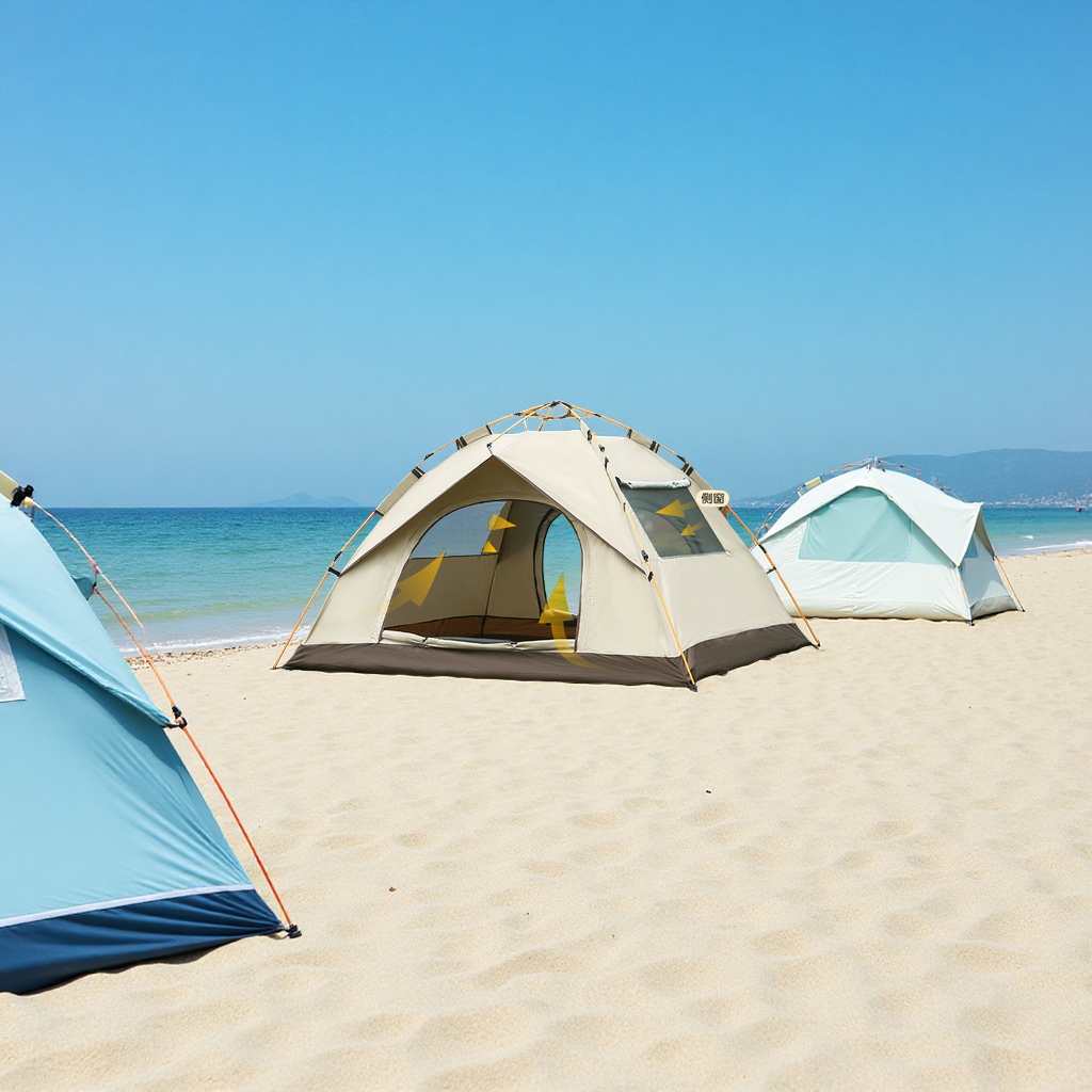 Outdoor sports fully automatic folding beach tents for 4-6 people, portable camping supplies without installation, wholesale in stock, mountain camping tent canopy accessories Specification image