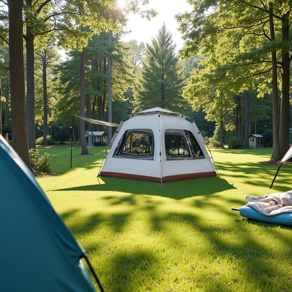 Outdoor fully automatic large-space tents for five to eight people, sun protection and rainproof family camping, hexagonal mountain camping supplies Application Scenario