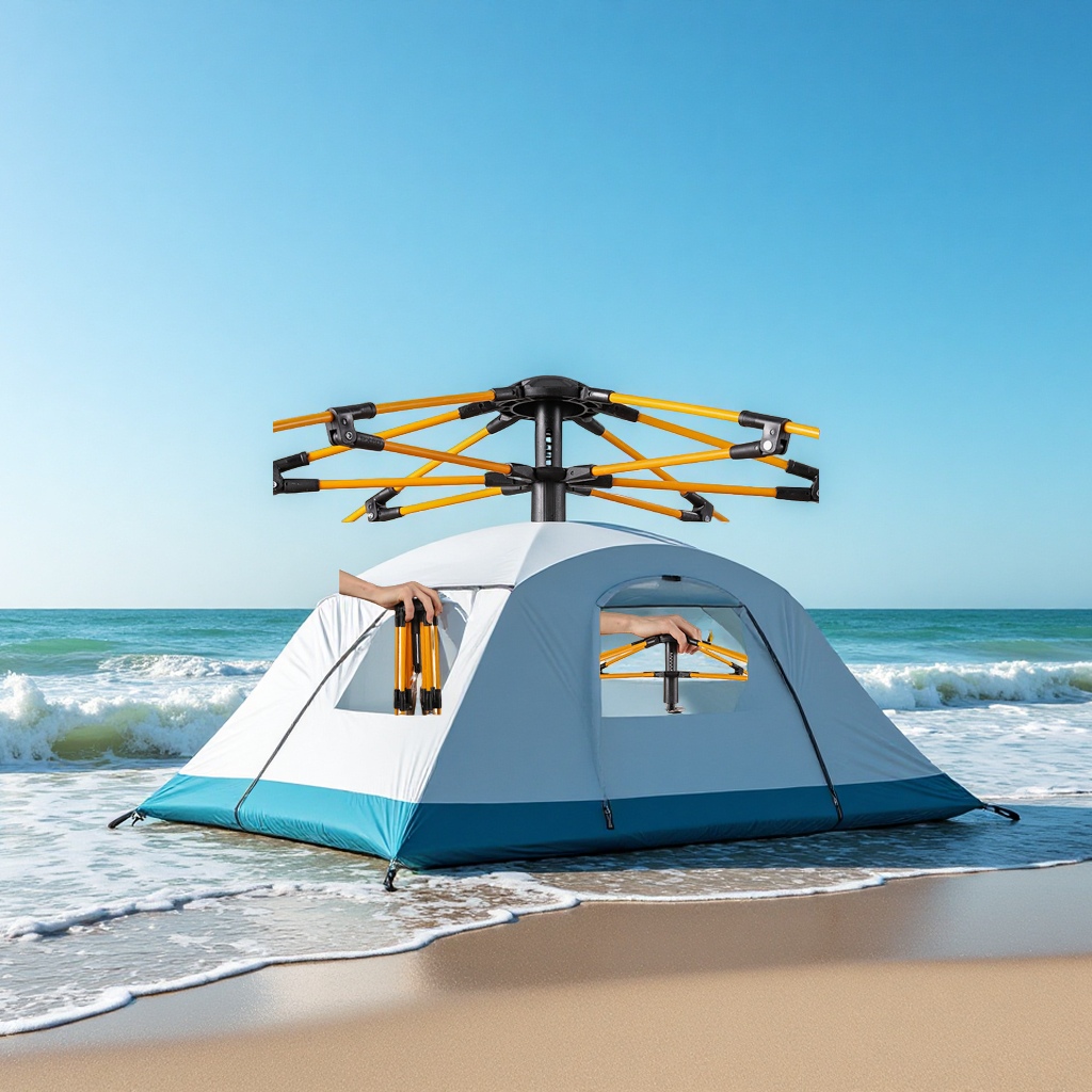 Outdoor sports fully automatic folding beach tents for 4-6 people, portable camping supplies without installation, wholesale in stock, mountain camping tent canopy accessories Application Scenario