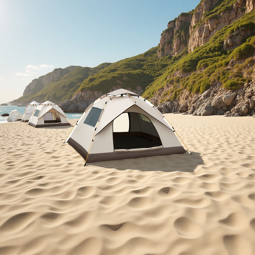 Outdoor sports fully automatic folding beach tents for 4-6 people, portable camping supplies without installation, wholesale in stock, mountain camping tent canopy accessories Item Picture