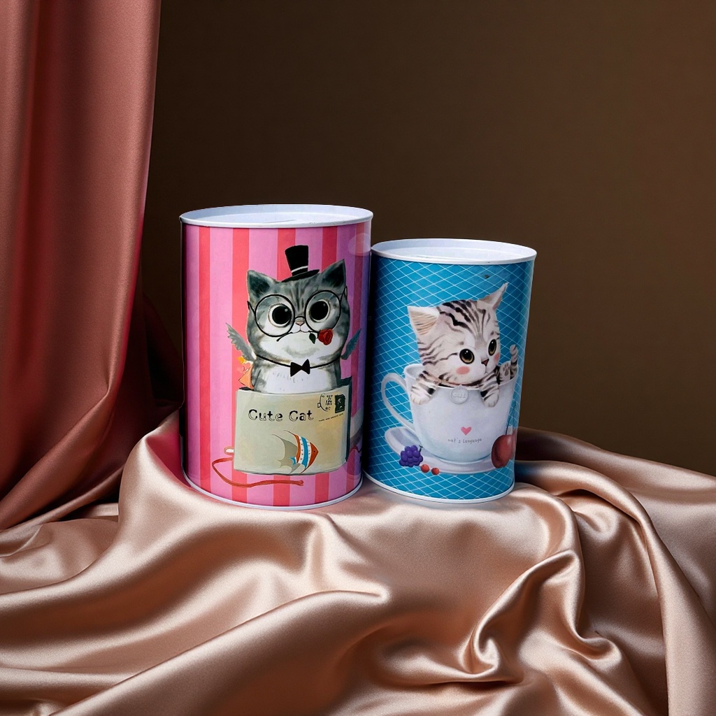 存钱罐美元马口铁硬币盒糖罐储蓄零钱储钱容器家庭办公装饰