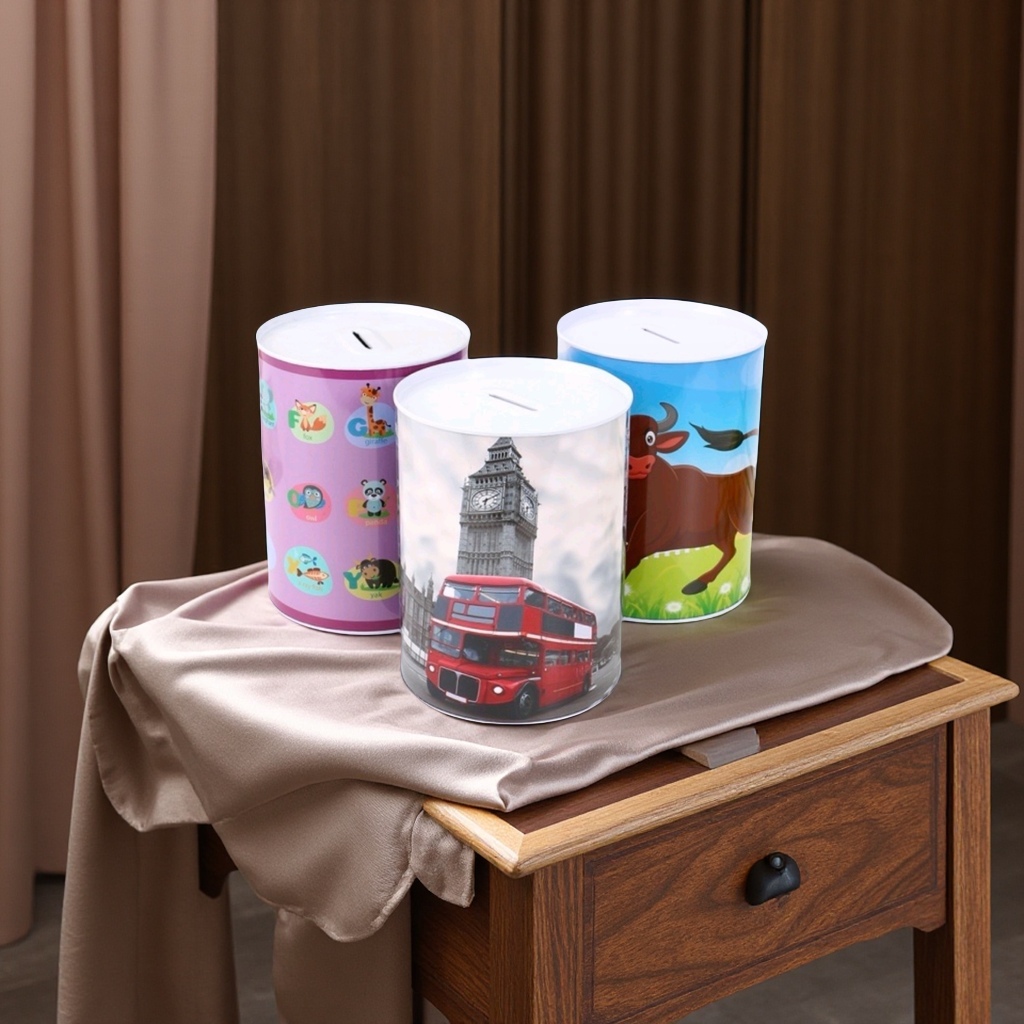 存钱罐美元马口铁硬币盒糖罐储蓄罐儿童创意存钱器家用财务用品