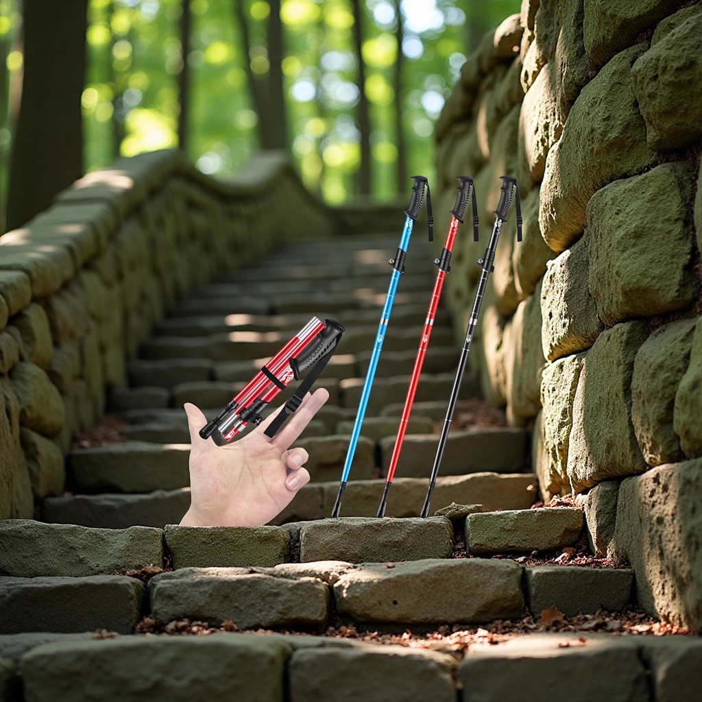 超轻铝合金登山杖折叠款专业户外徒步五节防滑山地野营登山滑雪手杖神器