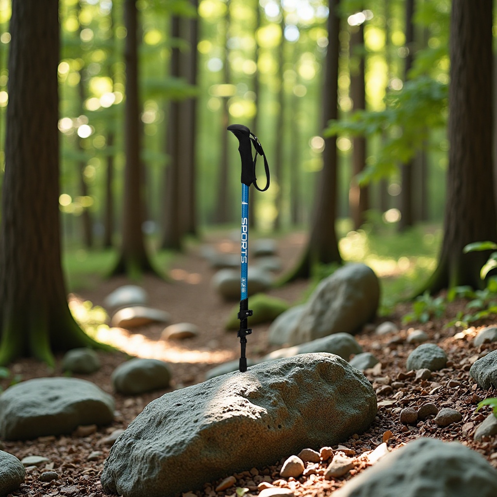 Customized carbon hiking poles, ultra-light, portable, multi-functional straight-handled alloy folding hiking and skiing poles, sports outdoor mountain camping products Item Picture
