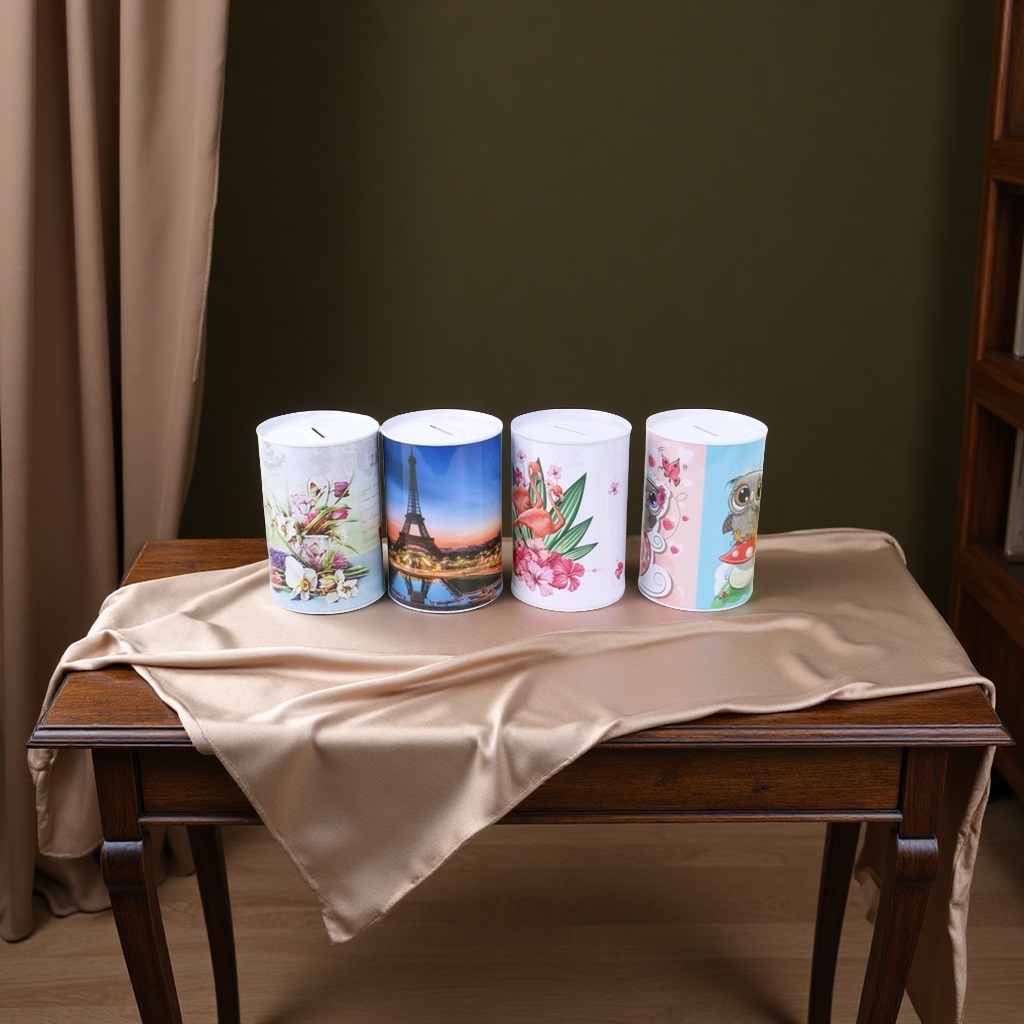 存钱罐美元马口铁硬币盒糖罐储蓄罐儿童创意储钱器家用财务收纳