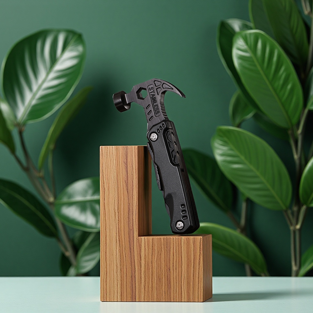 亚马逊批发多功能车载破窗锤不锈钢野营组合钳子求生羊角锤汽车应急安全工具