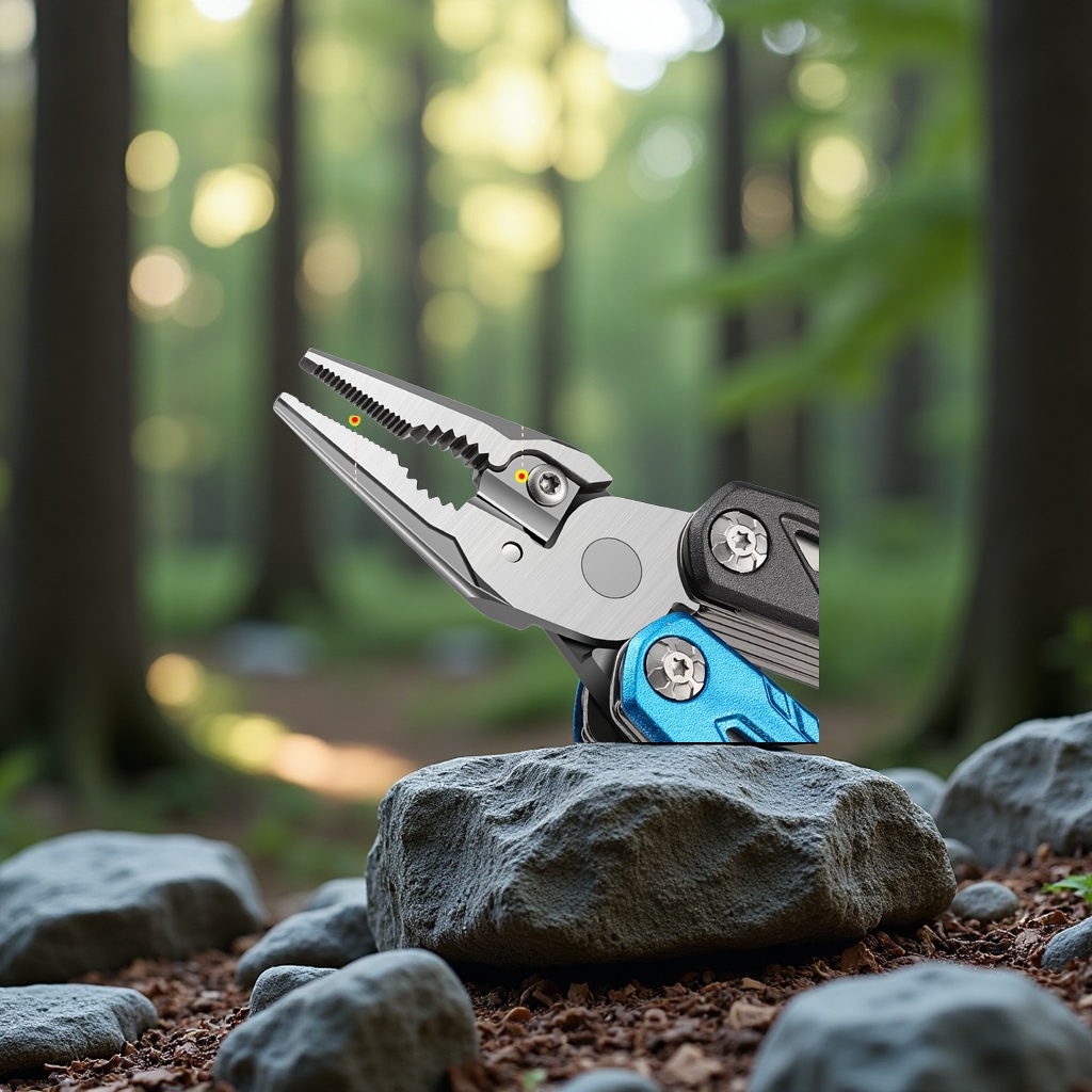 Outdoor camping multi-functional folding wrench hammer, emergency vehicle-mounted combination tool, stainless steel hammer pliers, hardware knife pliers, multi-purpose and portable Specification image