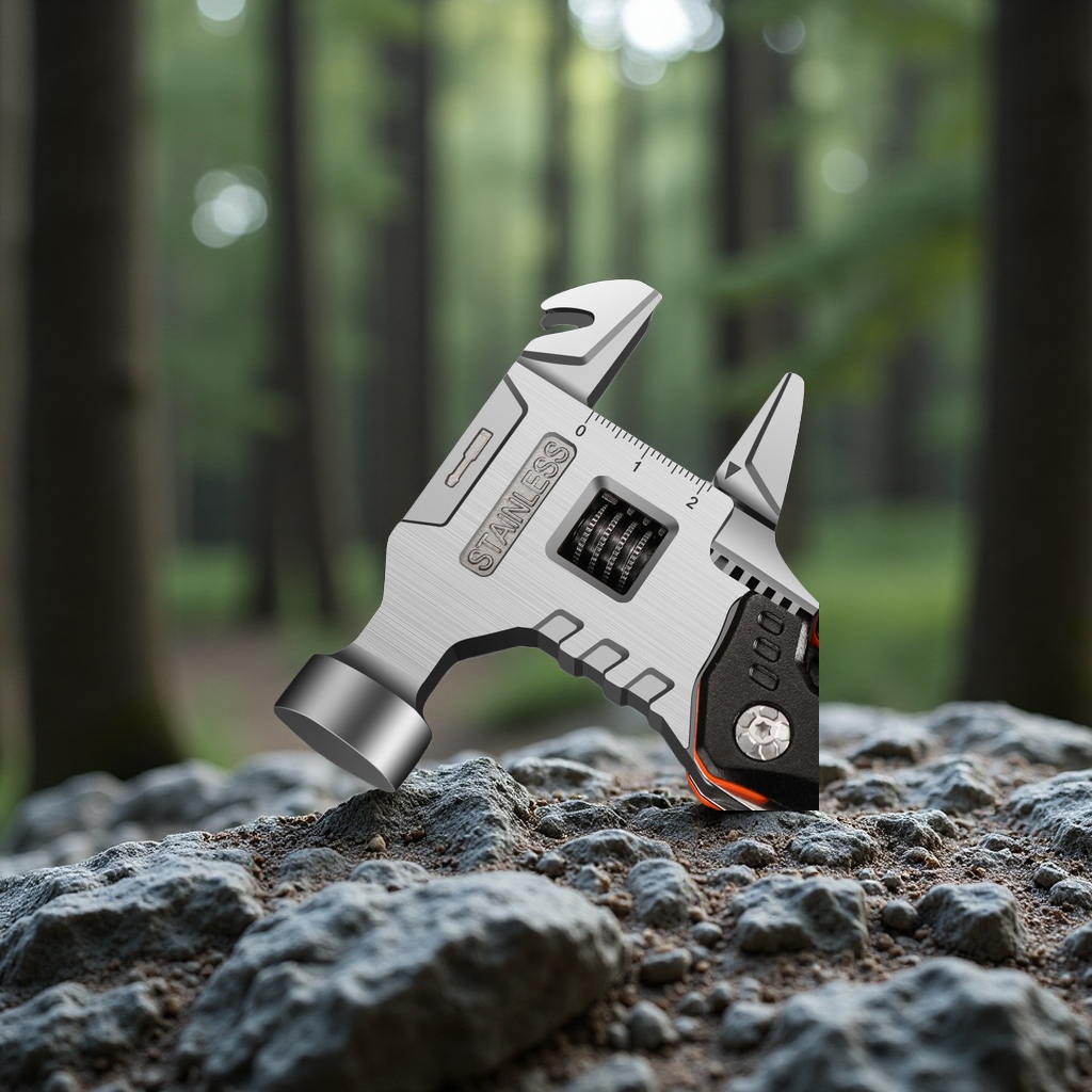 Outdoor camping multi-functional folding wrench hammer, emergency vehicle-mounted combination tool, stainless steel hammer pliers, hardware knife pliers, multi-purpose and portable Application Scenario