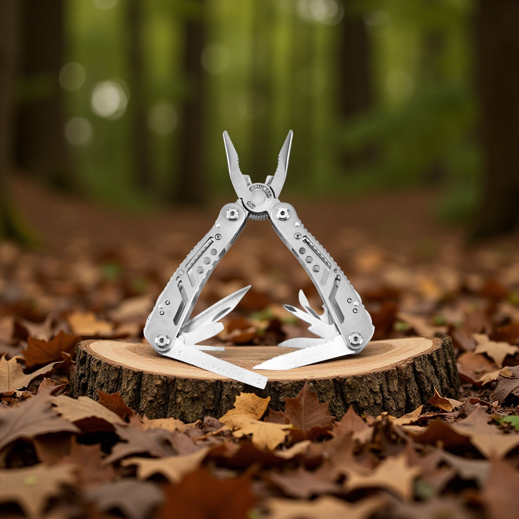 Outdoor camping multi-purpose folding tool combination pliers, emergency survival knife, portable hardware tool knife pliers, multi-functional portable Specification image