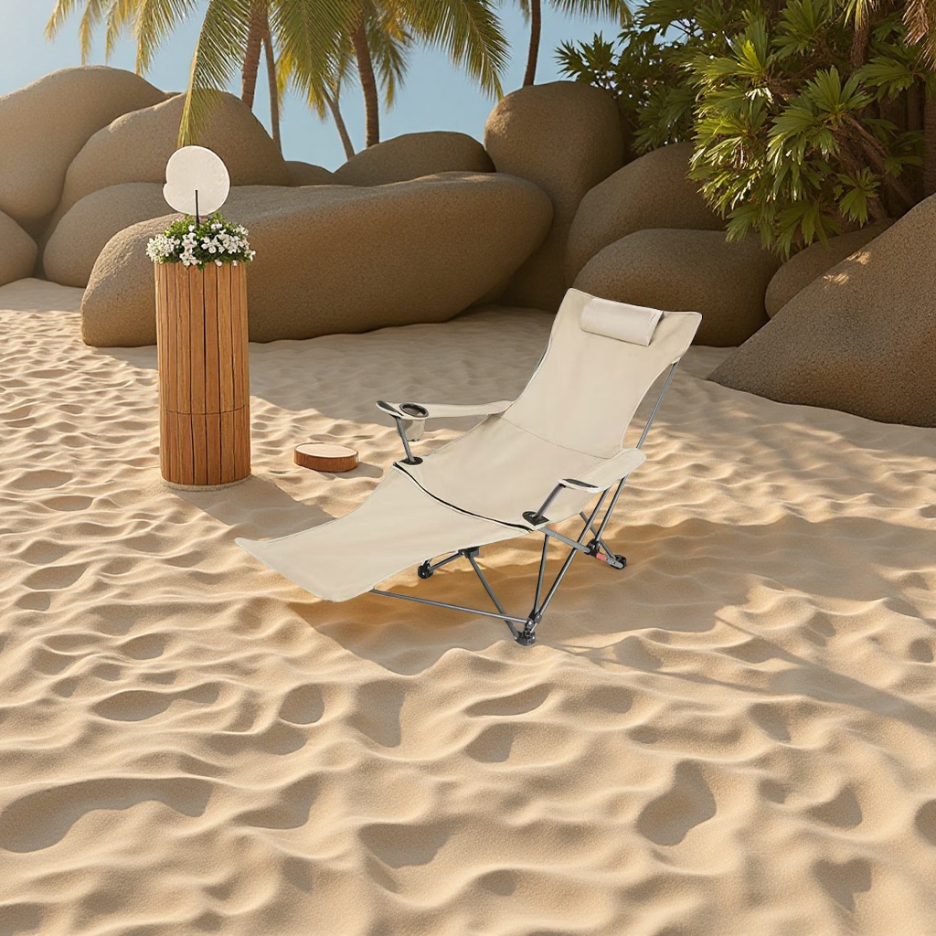 户外便携折叠椅加高月亮椅可调节露营沙滩钓鱼野餐凳轻便躺椅家装简易家具