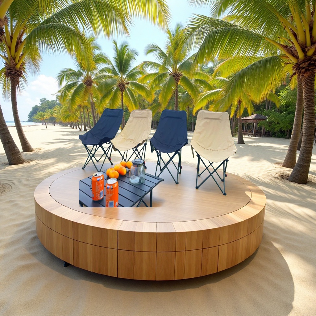 月亮椅户外折叠沙滩椅三档调节便携式露营野餐高背写生休闲摇椅