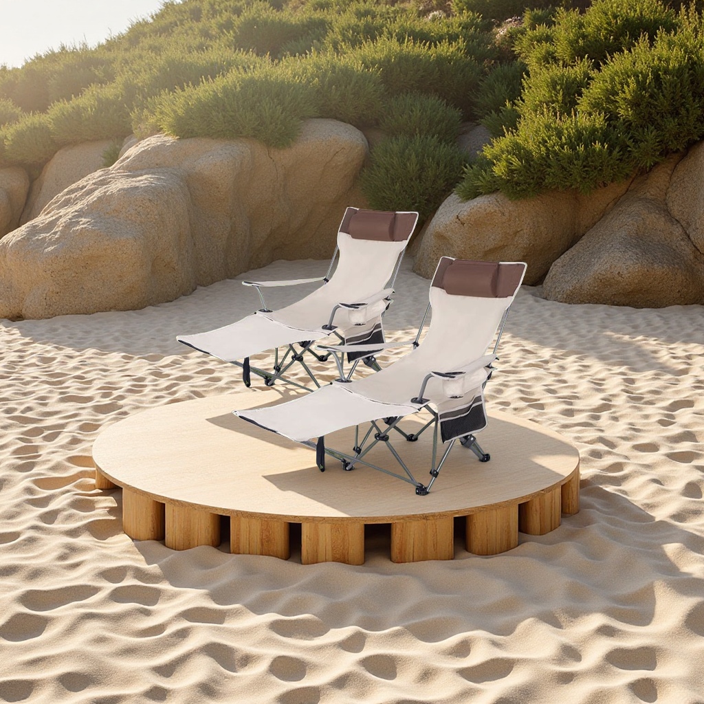 Outdoor portable folding chair, high moon chair, adjustable camping, beach fishing, picnic stool, lightweight lounge chair, simple home decoration furniture details Picture