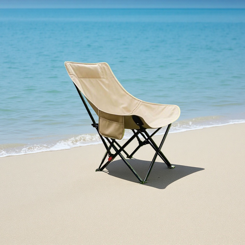 Moon Chair, outdoor folding beach chair, three-speed adjustable portable camping picnic, high-back sketching, leisure rocking chair details Picture