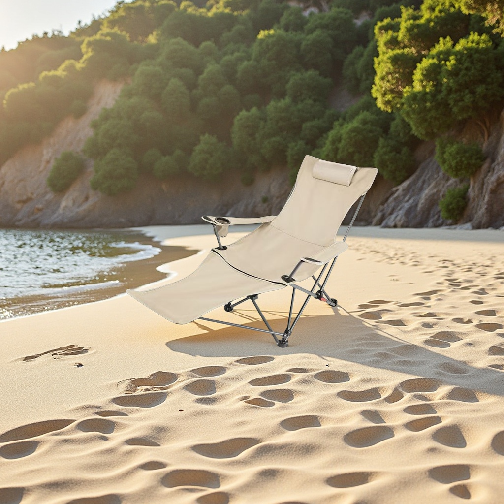 Outdoor portable folding chair, high moon chair, adjustable camping, beach fishing, picnic stool, lightweight lounge chair, simple home decoration furniture Item Picture