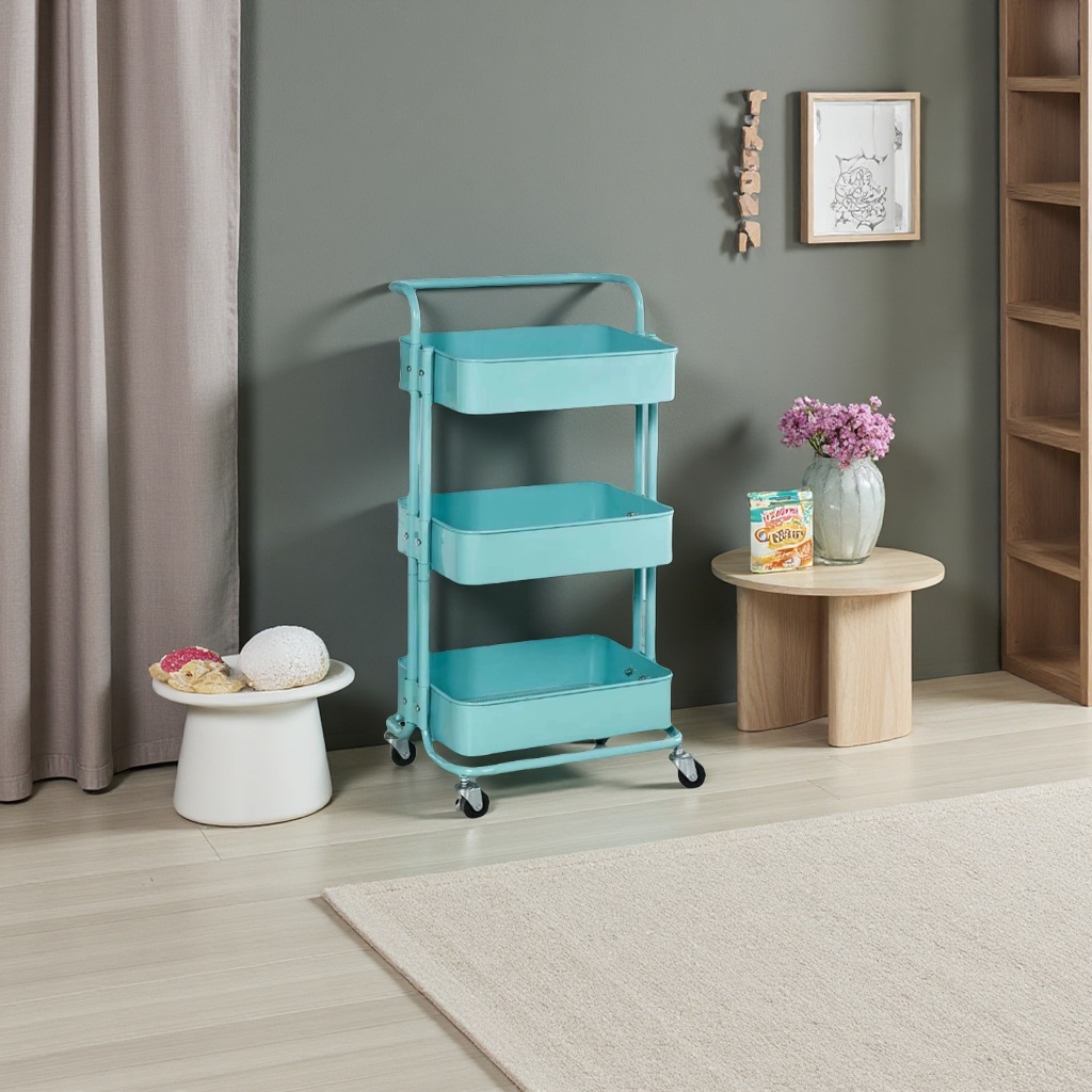 多层收纳置物篮可移动推车零食书本整理小推车家用储物车产品图