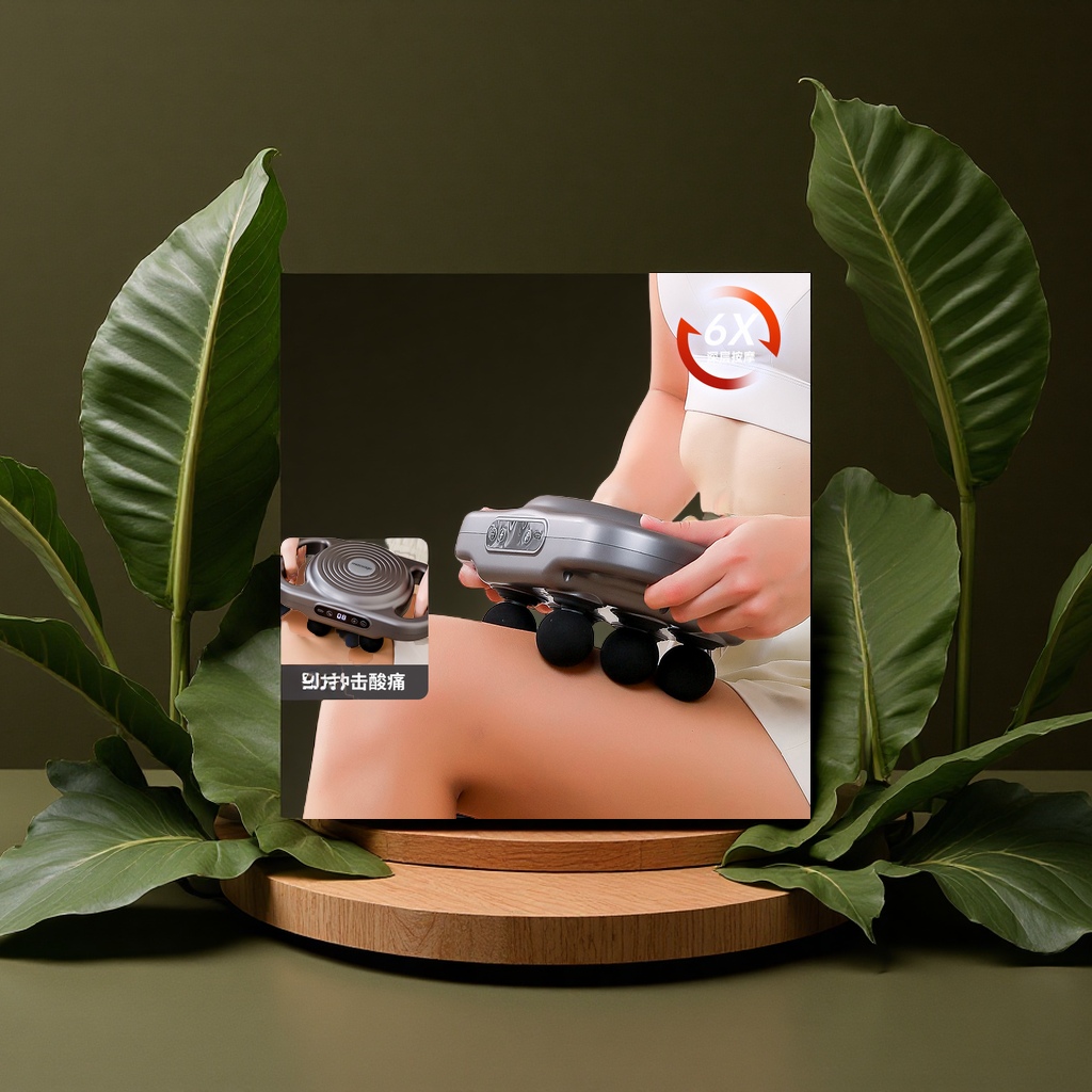 Six-Head Fascia Gun Muscle Massager, Multi-Head Relaxation, Multi-Functional Massage Wonder For Men And Women's Waist, Back, Legs, Neck And Whole Body, Household Appliance details Picture