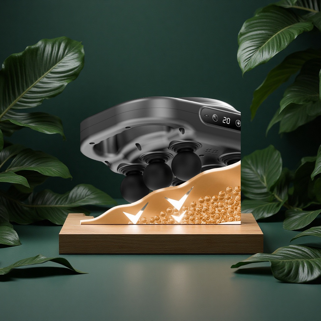 Six-Head Fascia Gun Muscle Massager, Multi-Head Relaxation, Multi-Functional Massage Wonder For Men And Women's Waist, Back, Legs, Neck And Whole Body, Household Appliance Specification drawing