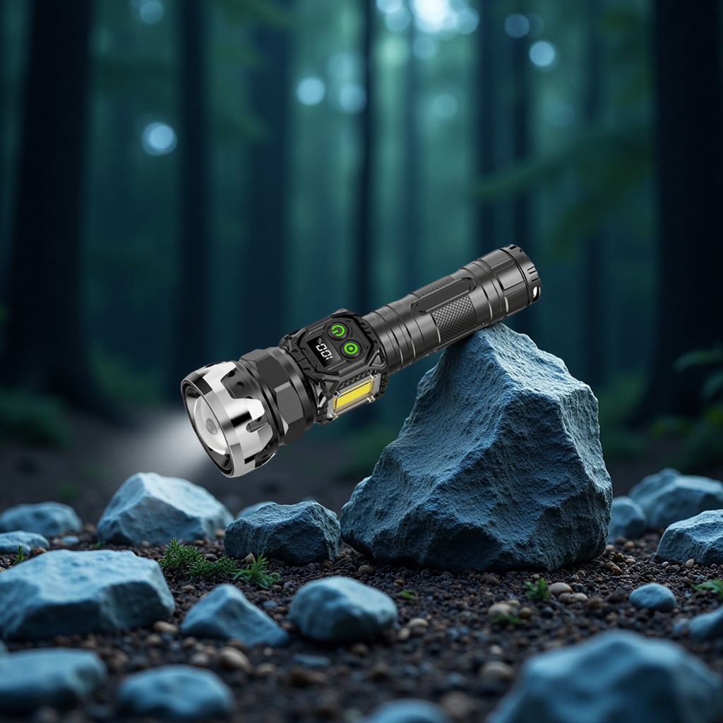 White laser LED flashlight, 750 lumens strong light charging, multi-functional outdoor long-range portable window-breaking lighting flashlight Specification image