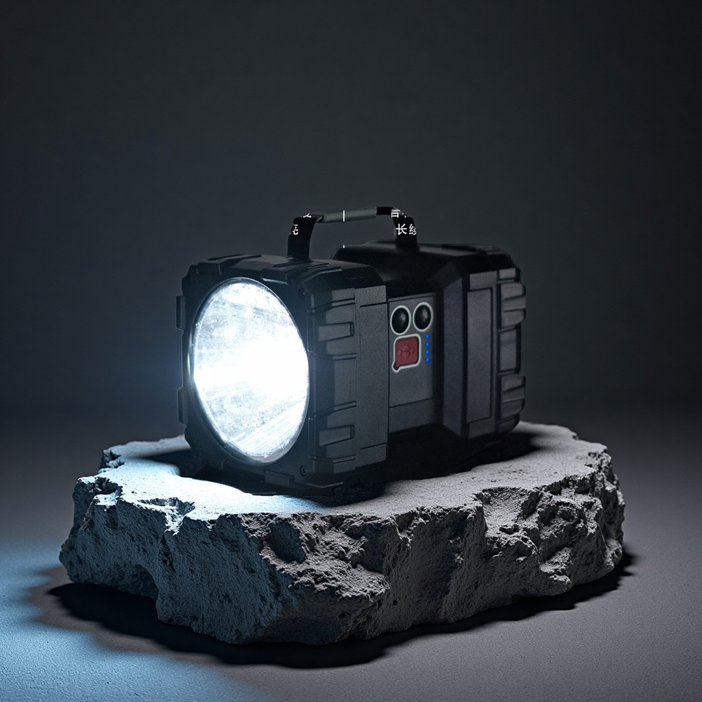 Double-head high-intensity portable lamp, LED charging long-range floodlight, outdoor camping work warning light, special mobile lamp for lighting fixtures