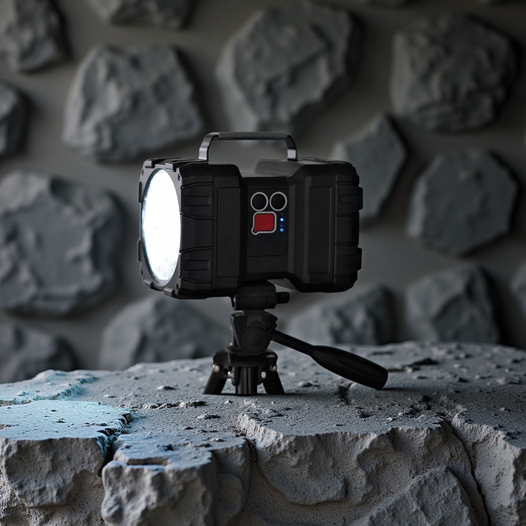 Double-head high-intensity portable lamp, LED charging long-range floodlight, outdoor camping work warning light, special mobile lamp for lighting fixtures details Picture