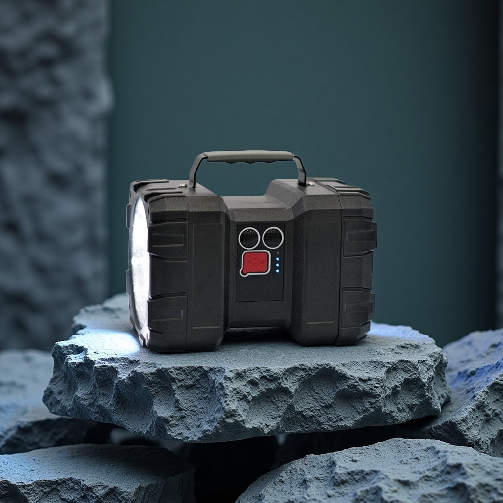 Double-head high-intensity portable lamp, LED charging long-range floodlight, outdoor camping work warning light, special mobile lamp for lighting fixtures Item Picture