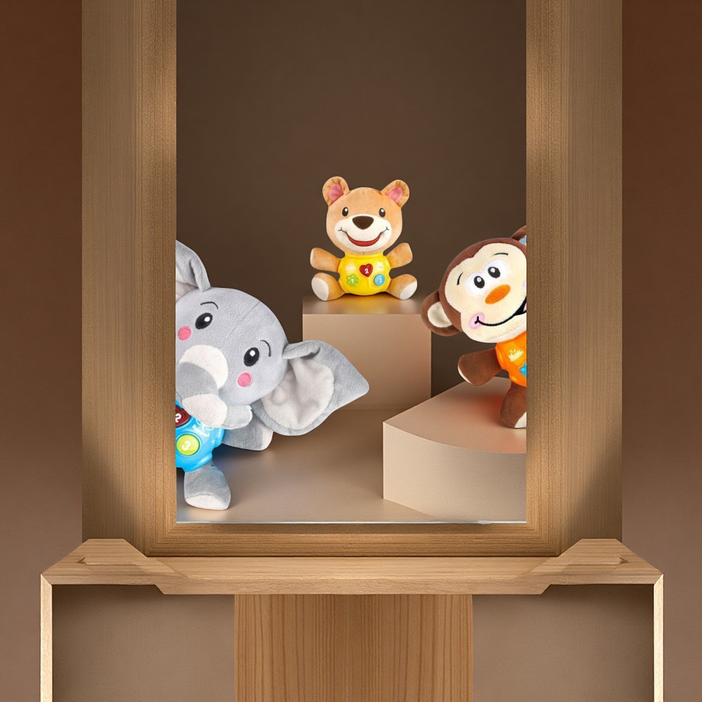 Electric audio-visual music baby comfort plush toy doll, enlightenment doll, soft and cute baby gift