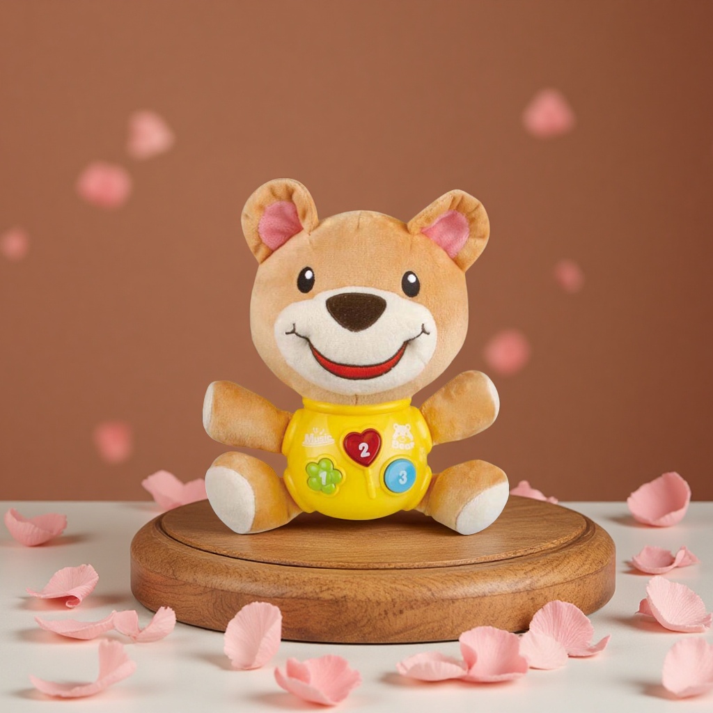 Electric audio-visual music baby comfort plush toy doll, enlightenment doll, soft and cute baby gift Specification image