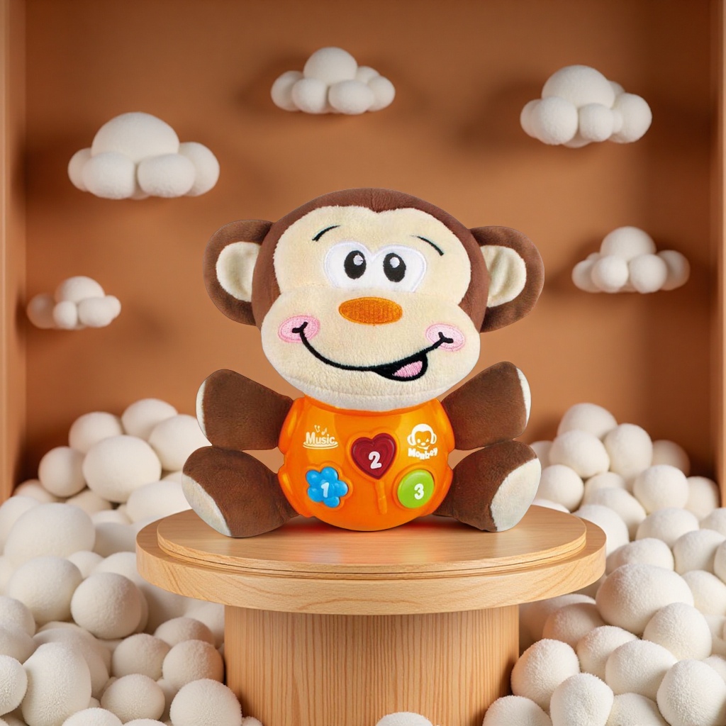 Electric audio-visual music baby comfort plush toy doll, enlightenment doll, soft and cute baby gift Application Scenario