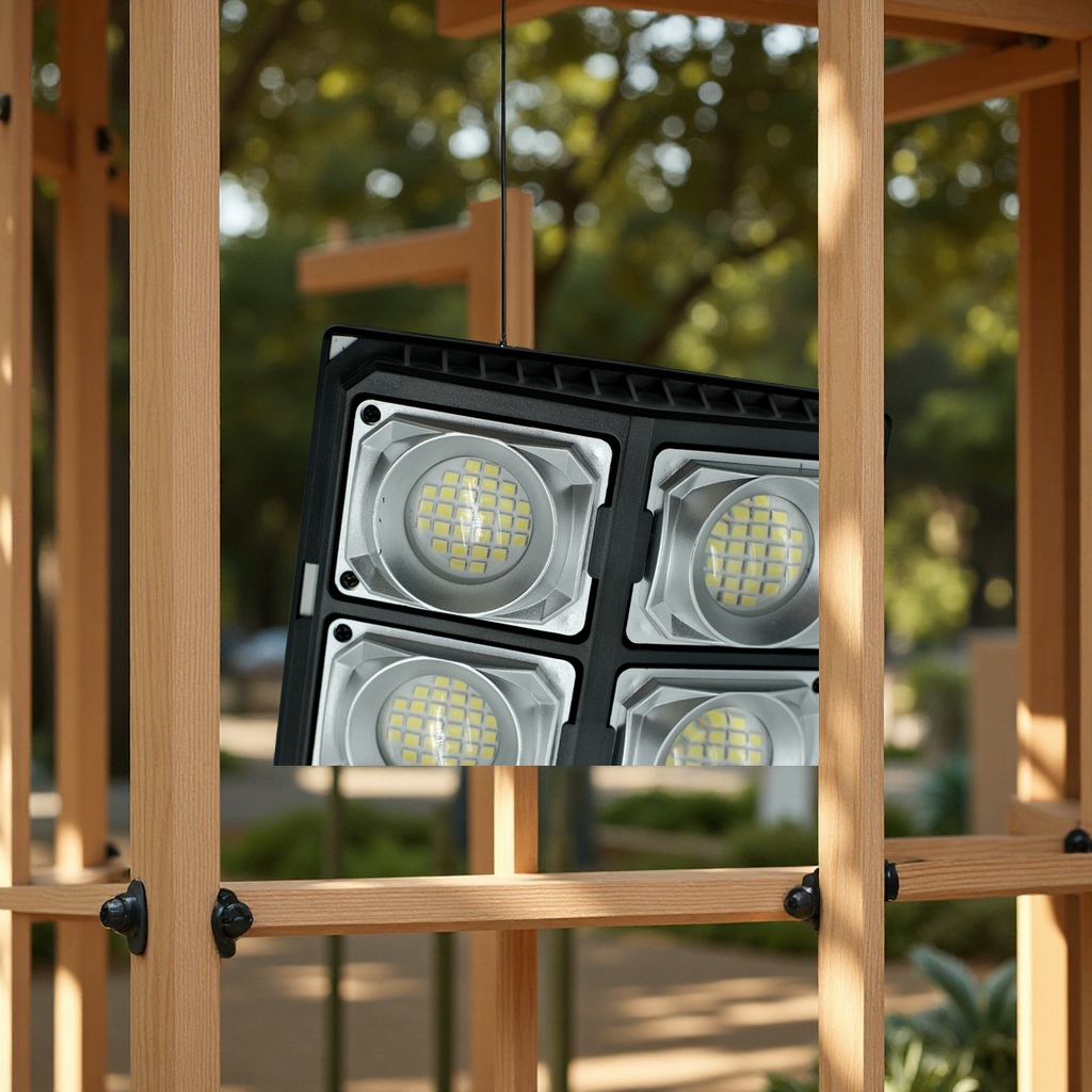 Integrated sensor courtyard lamp, night market outdoor lighting lamp, solar double-row small street lamp, new type of lighting equipment for new rural areas Specification image