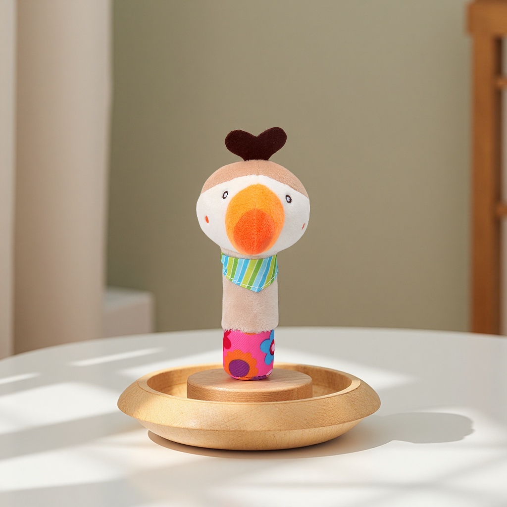 BBSKY cute baby cartoon animal hand-cranked stick plush fabric doll toys are suitable for early education and enlightenment children's gifts for babies Application Scenario