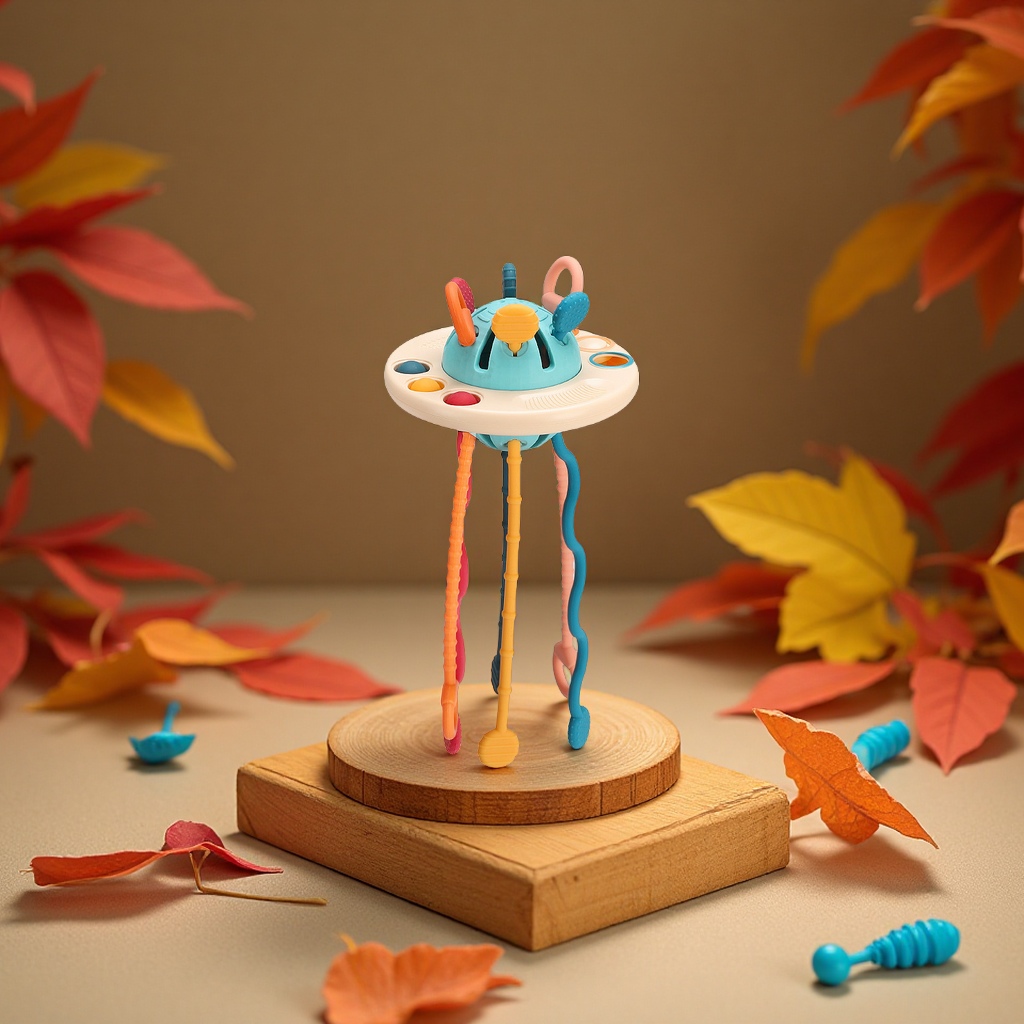 Fun Lala Sensory Development Toy Silicone Finger Flying saucer Children's educational game Lala Finger Training toy details Picture