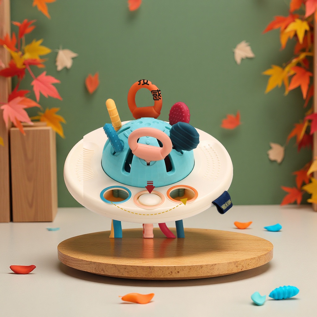 Fun Lala Sensory Development Toy Silicone Finger Flying saucer Children's educational game Lala Finger Training toy Application Scenario