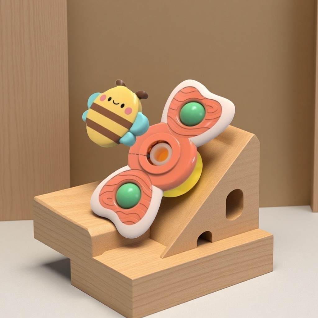 Insect and animal suction Cup Spinning Fun Baby Cartoon fidget Spinner Baby toy Suction Cup Spinning Wheel Puzzle Finger game Specification image