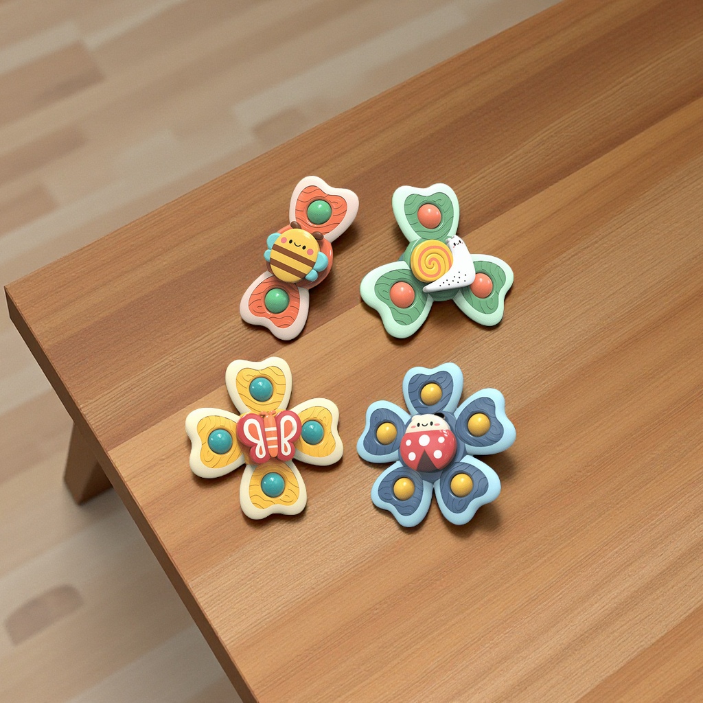 Insect and animal suction Cup Spinning Fun Baby Cartoon fidget Spinner Baby toy Suction Cup Spinning Wheel Puzzle Finger game Application Scenario