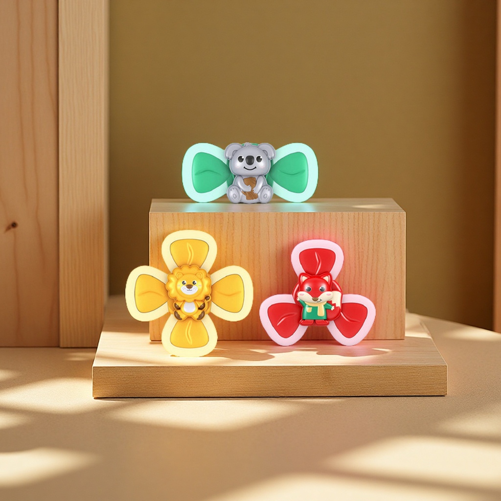 Insect and animal suction Cup Spinning Fun Baby Cartoon fidget Spinner Baby toy Suction Cup Spinning Wheel Puzzle Finger game Item Picture