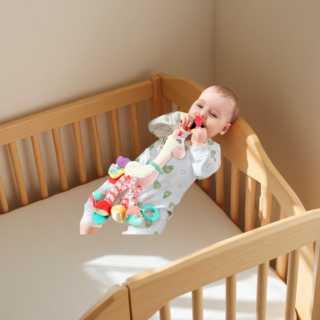 Sozzy Unicorn Fleece Soothing Toy Baby lathe pendant, 0-1 year old baby fabric doll pendant, children's toy Application Scenario