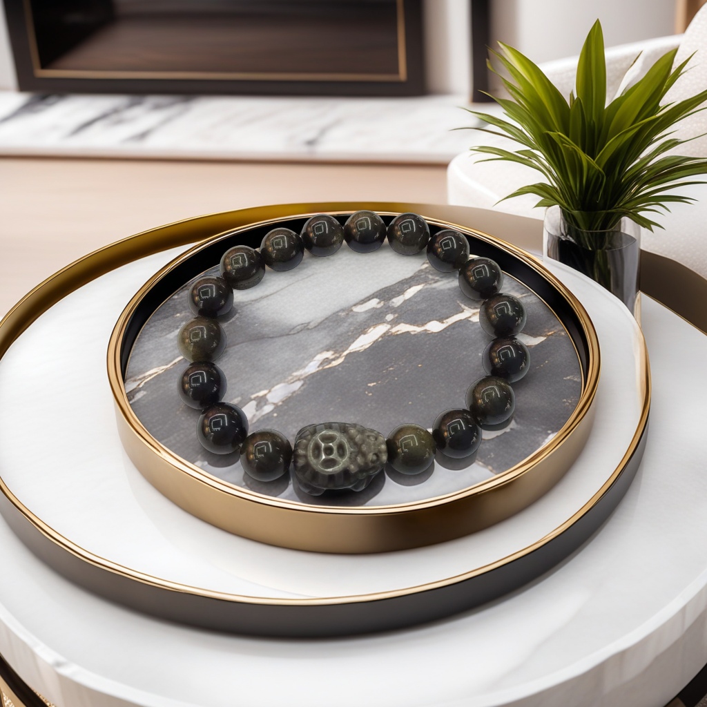 天然黑曜石貔貅时尚手链潮流个性手串男女款简约手饰品