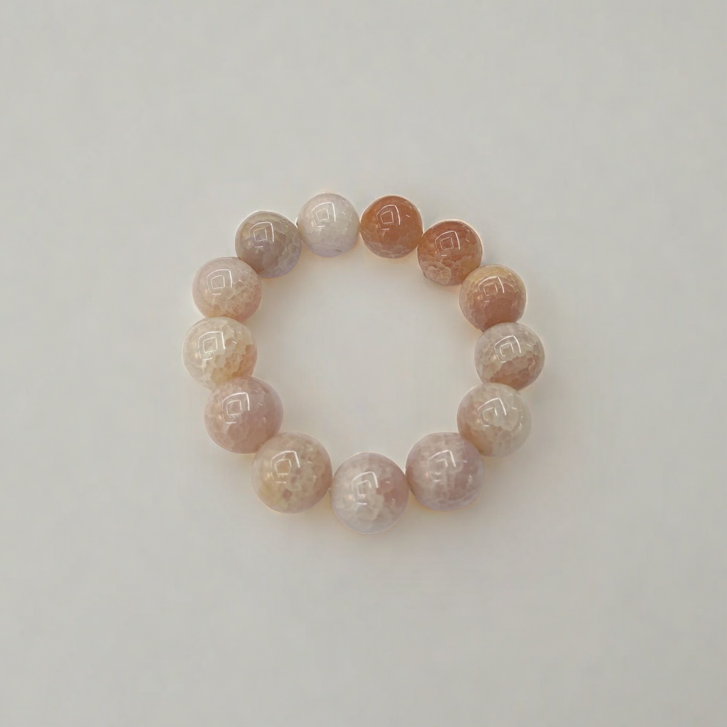 天然纹理石手链时尚简约手工编织多彩男女款饰品送礼品