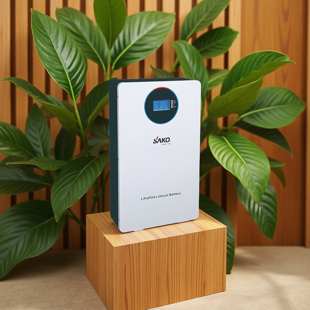 Batería de almacenamiento de energía montada en la pared SAKO gran capacidad 5KWH51.2V para el hogar solar batería de fosfato de hierro de litio batería de litio eléctrica eléctrica electricista details Picture