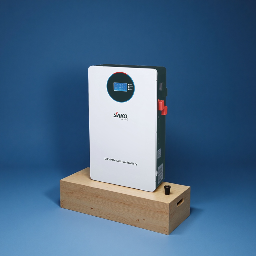 Batería de almacenamiento de energía montada en la pared SAKO gran capacidad 5KWH51.2V para el hogar solar batería de fosfato de hierro de litio batería de litio eléctrica eléctrica electricista Specification image