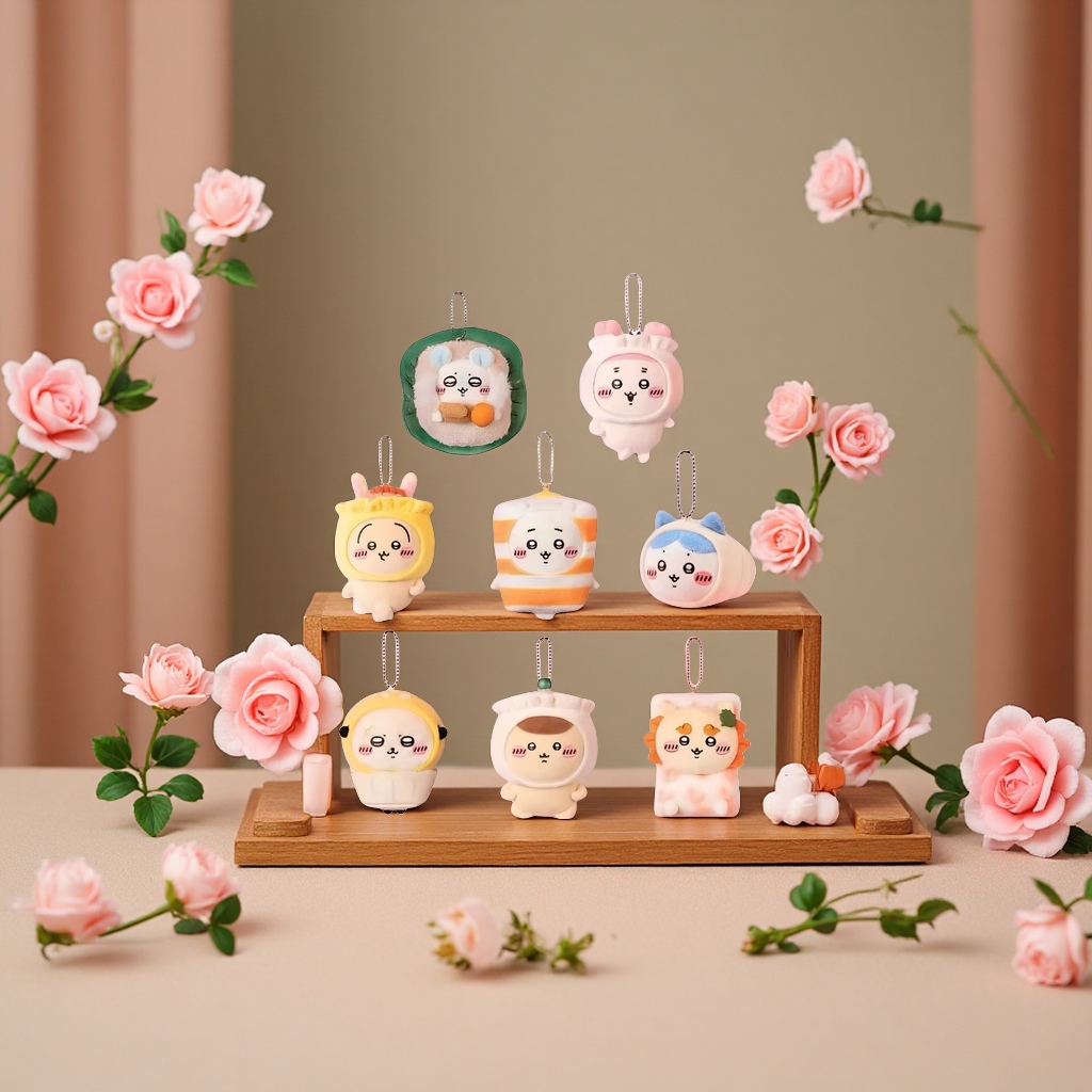 新款香港茶饮Chiikawa吉伊卡哇小八乌萨奇毛绒公仔玩偶挂件蛋糕装饰配件白底实物图