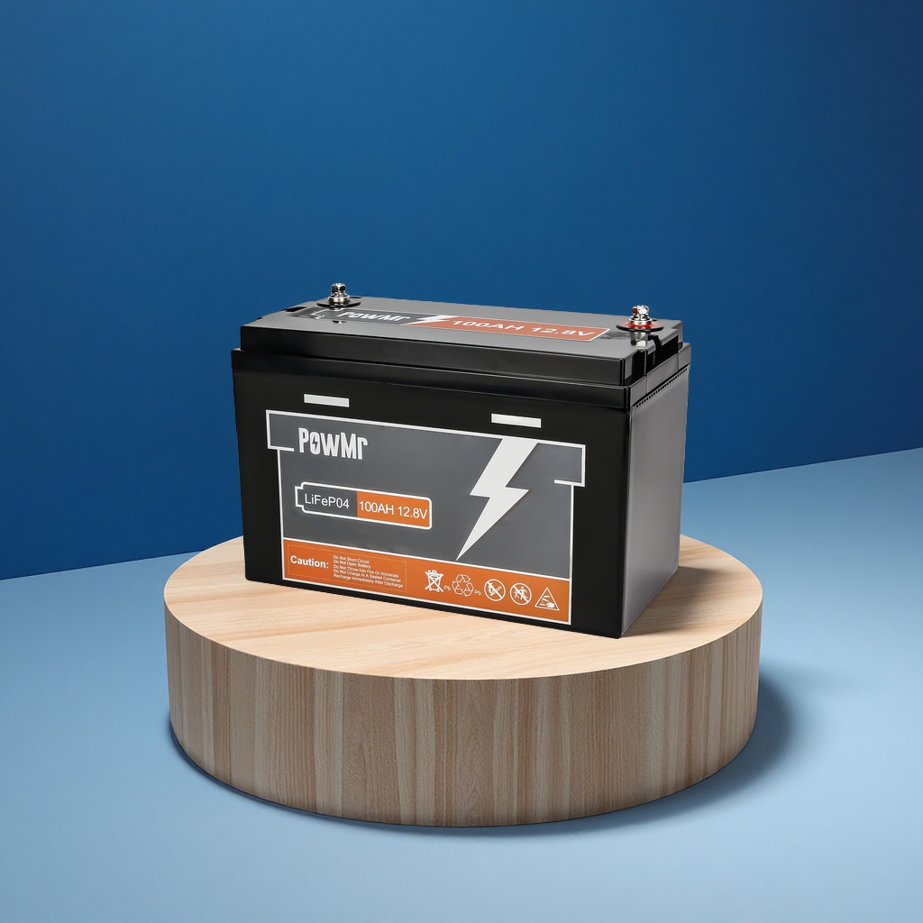 Powmr 12.8V100AH lithium iron phosphate battery power supply is suitable for cross-border applications. With multiple capacity options, it is a lithium battery for electrical and electronic use Item Picture