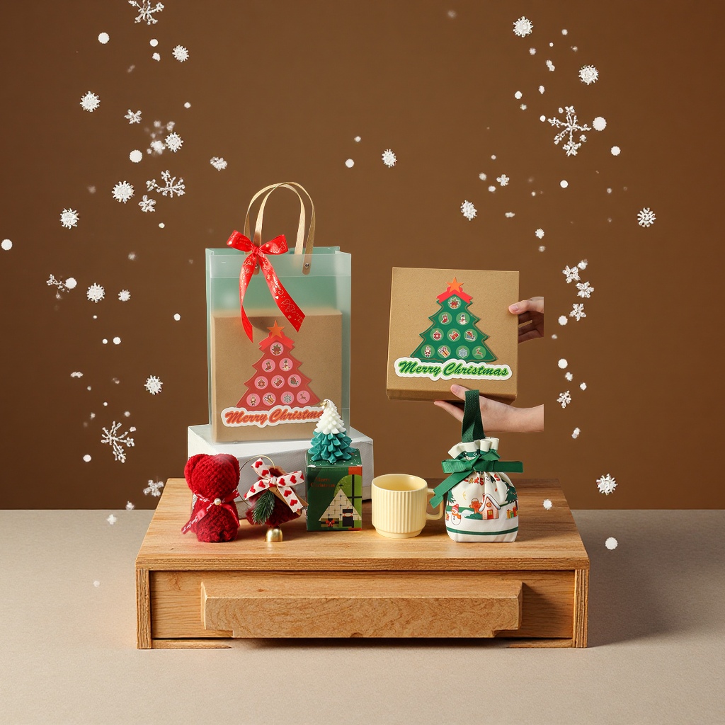 Kraft paper gift box, Christmas Eve gift bag, festival set, business souvenir, event casual gift packaging, daily gift packaging