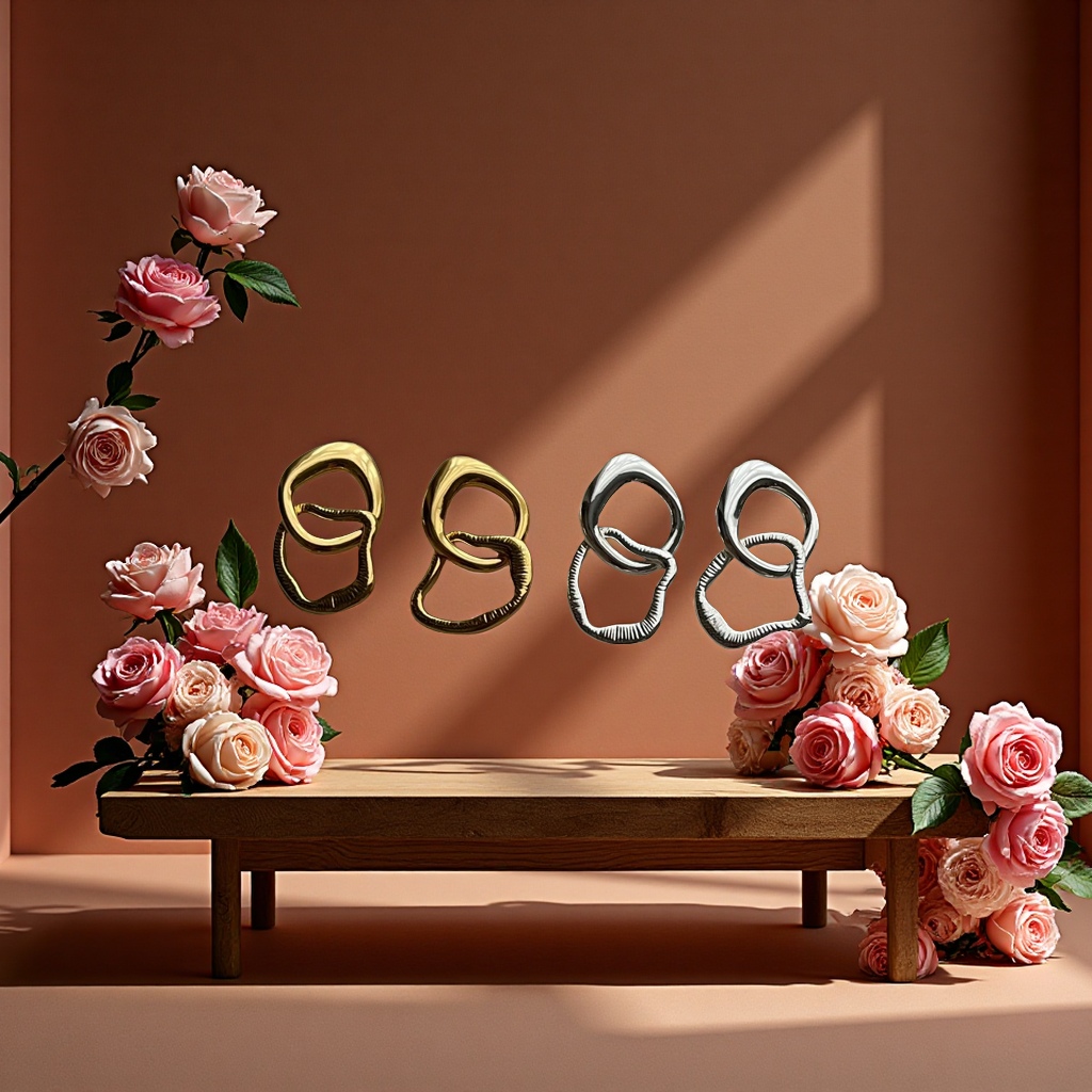 时尚金属耳环简约个性耳饰气质百搭耳坠女款潮流耳饰品配饰