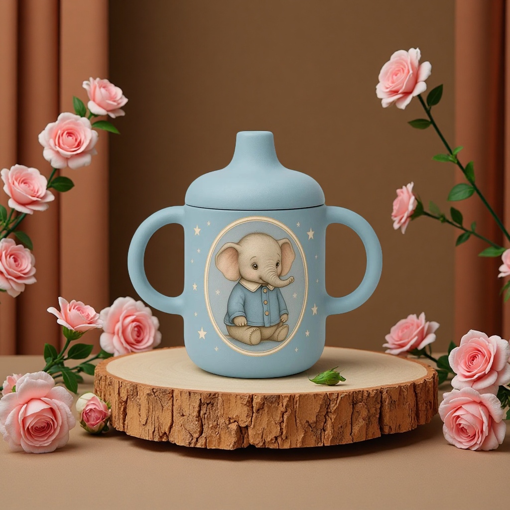 硅胶水杯带印刷防滑耐摔便携创意个性定制水杯配件