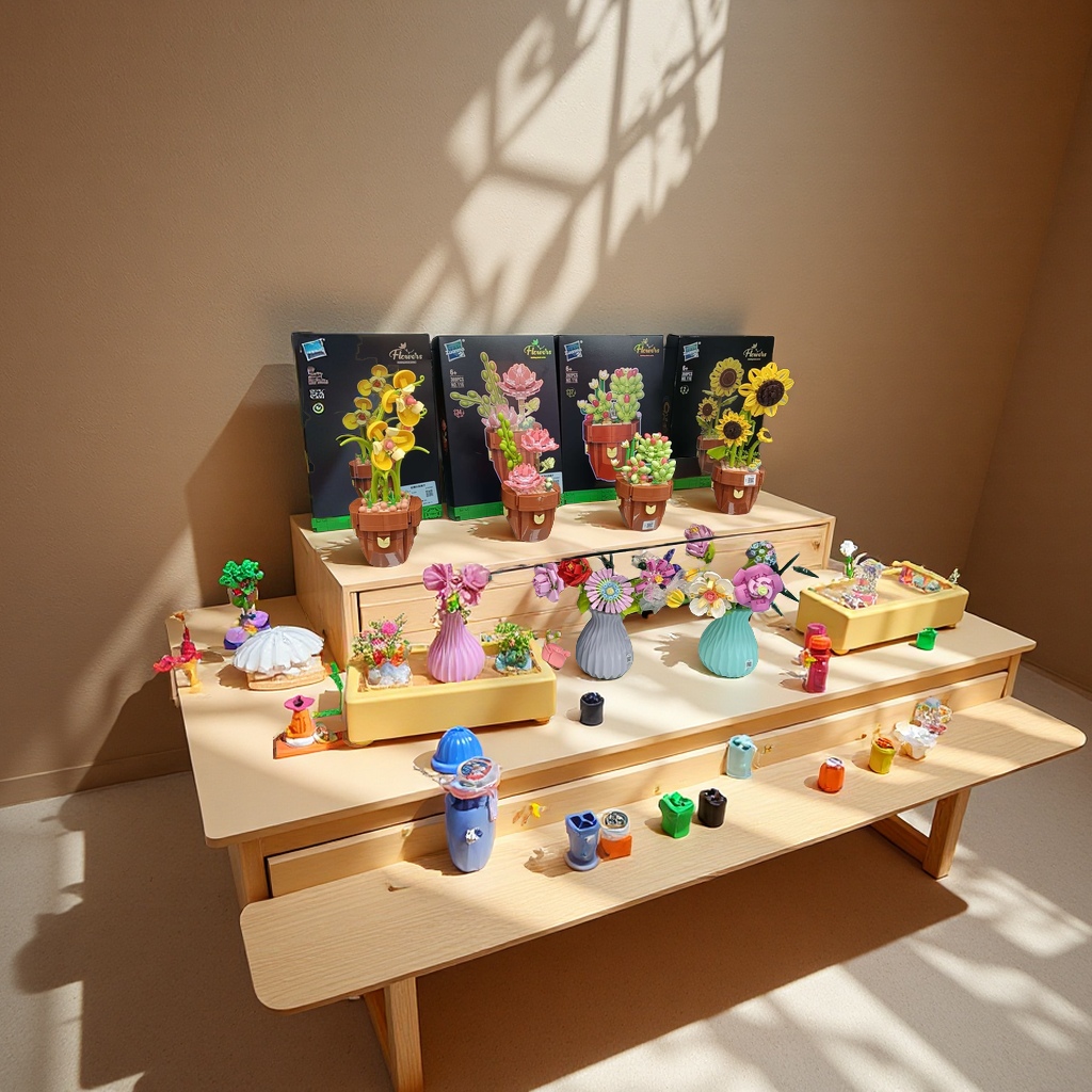 Children's wooden building table, soft building block model, amusement facilities, children's gift set, fun building and educational toys. 230844041